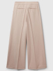 Kadın Bej Pamuk ve Keten Karışımlı İnce Çizgili Palazzo Pantolon Kadın Bej Pamuk ve Keten Karışımlı İnce Çizgili Palazzo Pantolon