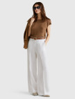 Kadın Beyaz %100 Keten Yan Cepli Arka Beli Lastikli Palazzo Pantolon Kadın Beyaz %100 Keten Yan Cepli Arka Beli Lastikli Palazzo Pantolon