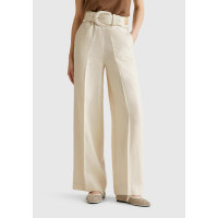 Kadın Taş Rengi %100 Keten Yan Cepli Arka Beli Lastikli Palazzo Pantolon Kadın Taş Rengi %100 Keten Yan Cepli Arka Beli Lastikli Palazzo Pantolon