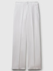 Kadın Beyaz %100 Liyosel Beli Lastikli Düz Paça Pantolon Kadın Beyaz %100 Liyosel Beli Lastikli Düz Paça Pantolon