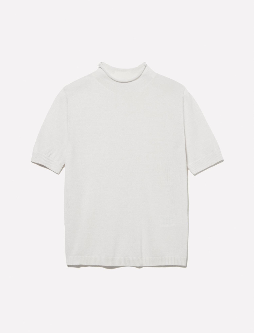 Kadın Bej Yün Karışımlı Yarım Kollu Balıkçı Yaka Kazak