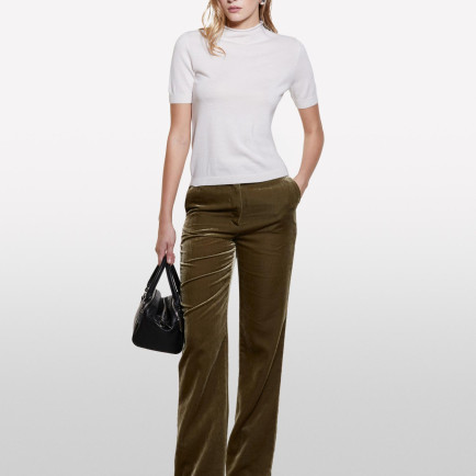 Kadın Bej Yün Karışımlı Yarım Kollu Balıkçı Yaka Kazak