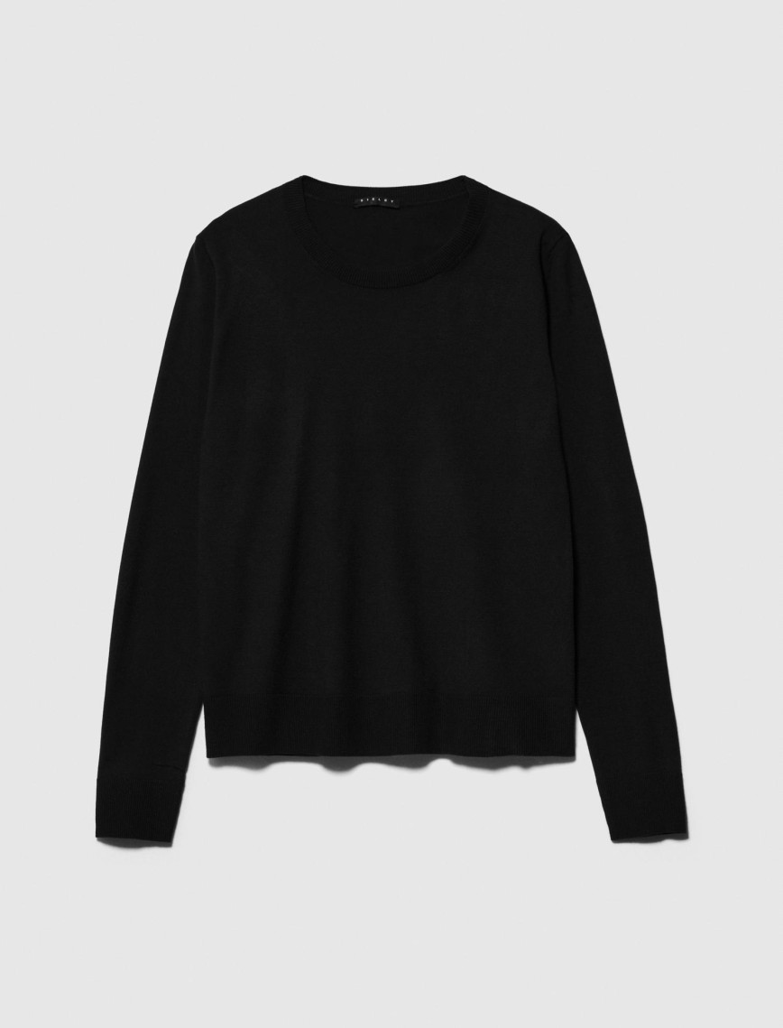 Kadın Siyah Viskoz Karışımlı Bisiklet Yaka Kazak Kadın Siyah Viskoz Karışımlı Bisiklet Yaka Kazak