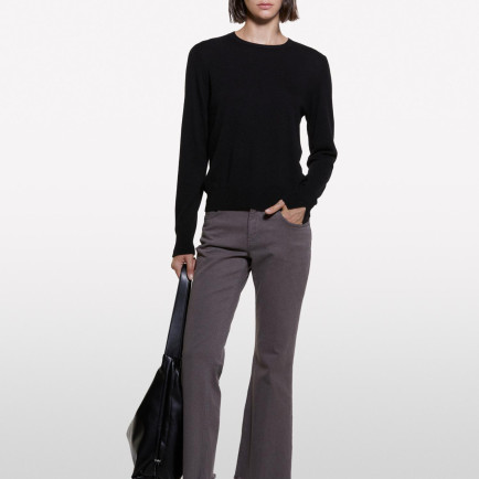 Kadın Siyah Kaşmir Karışımlı Regular Fit Kazak