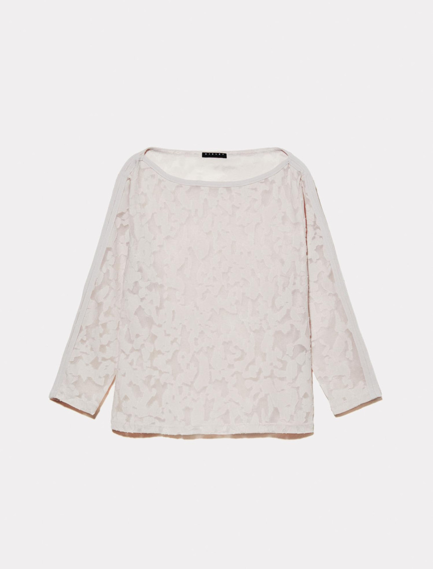 Kadın Bej Kayık Yaka Truvakar Kol T-Shirt