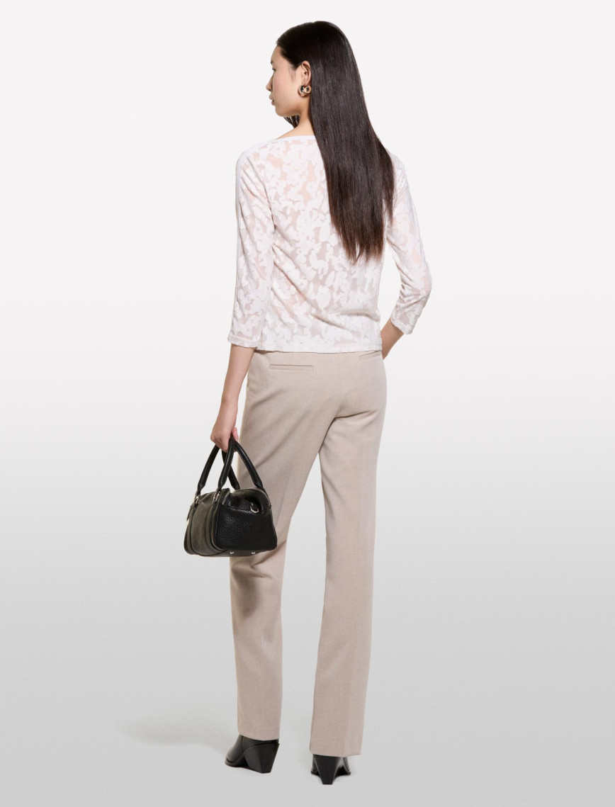 Kadın Bej Kayık Yaka Truvakar Kol T-Shirt