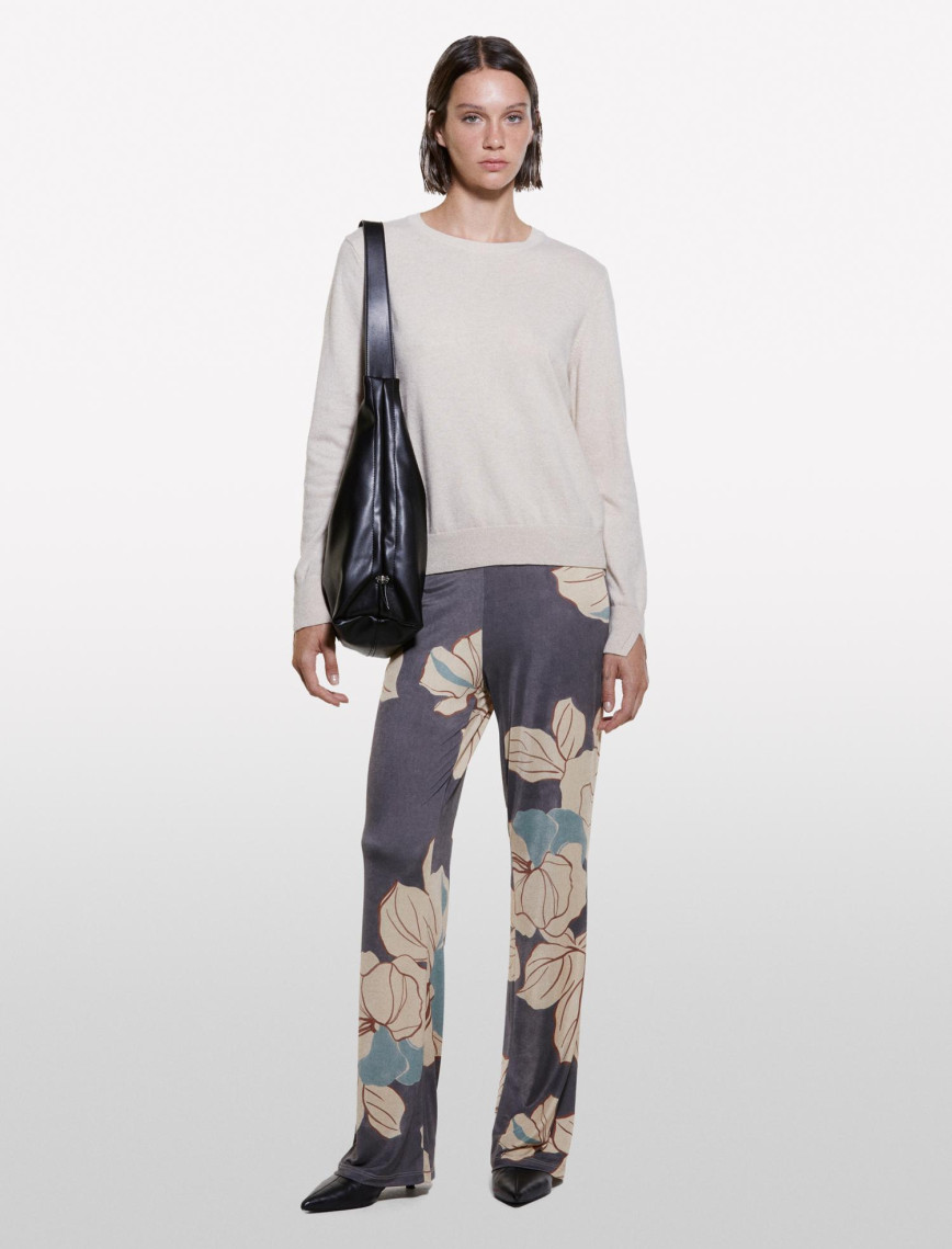 Kadın Krem Kaşmir Karışımlı Regular Fit Kazak Kadın Krem Kaşmir Karışımlı Regular Fit Kazak