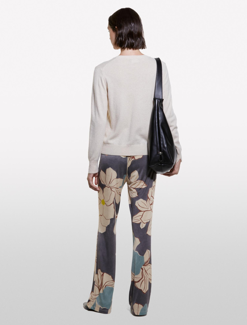 Kadın Krem Kaşmir Karışımlı Regular Fit Kazak Kadın Krem Kaşmir Karışımlı Regular Fit Kazak