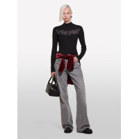 Kadın Siyah Yün Karışımlı Önü Dantel Detaylı Dar Kesim Kazak Kadın Siyah Yün Karışımlı Önü Dantel Detaylı Dar Kesim Kazak