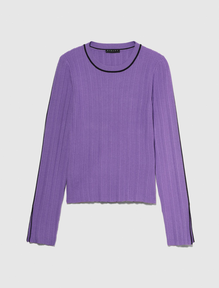 Kadın Mor Viskoz Karışımlı Dar Kesim Bisiklet Yaka Kazak Kadın Mor Viskoz Karışımlı Dar Kesim Bisiklet Yaka Kazak