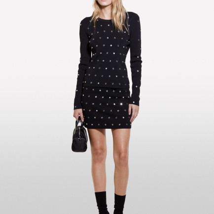 Kadın Siyah Viskoz Karışımlı Bisiklet Yaka Slim Fit Kazak Kadın Siyah Viskoz Karışımlı Bisiklet Yaka Slim Fit Kazak