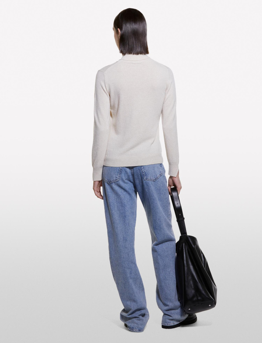 Kadın Krem Yün ve Kaşmir Karışımlı Ribana Detaylı Balıkçı Yaka Kazak Kadın Krem Yün ve Kaşmir Karışımlı Ribana Detaylı Balıkçı Yaka Kazak