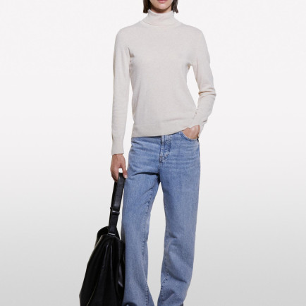 Kadın Krem Yün ve Kaşmir Karışımlı Ribana Detaylı Balıkçı Yaka Kazak Kadın Krem Yün ve Kaşmir Karışımlı Ribana Detaylı Balıkçı Yaka Kazak