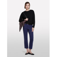 Kadın Siyah Viskoz Karışımlı Normal Kesim Düz Kayık Yaka Kazak Kadın Siyah Viskoz Karışımlı Normal Kesim Düz Kayık Yaka Kazak