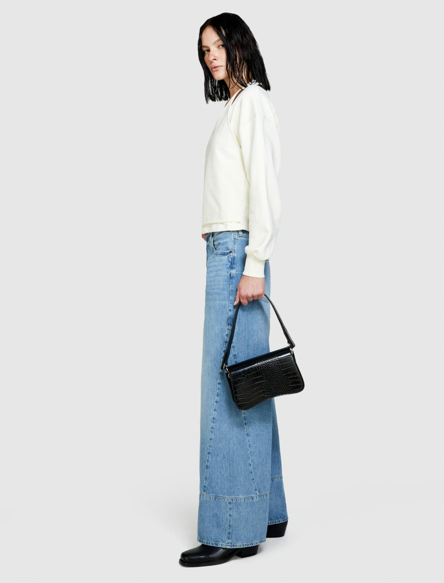 Kadın Krem %100 Pamuk Omuz Detaylı Kısa Kazak Kadın Krem %100 Pamuk Omuz Detaylı Kısa Kazak