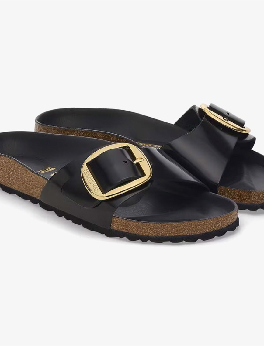 Birkenstock Madrid Big Buckle Nl High Shine Kadın Siyah Terlik Birkenstock Madrid Big Buckle Nl High Shine Kadın Siyah Terlik