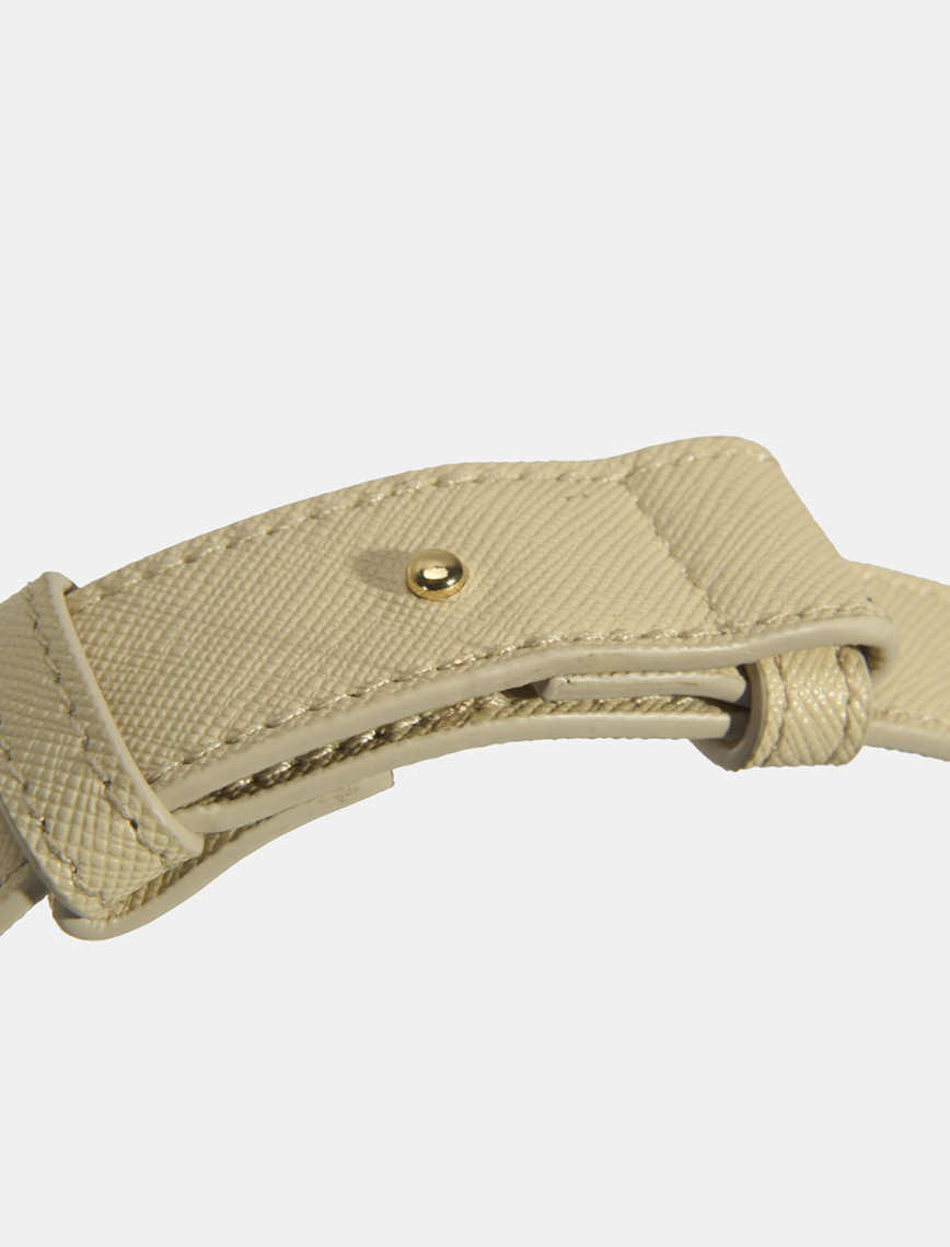 Kadın Bej Örgü Baskılı Omuz Çantası