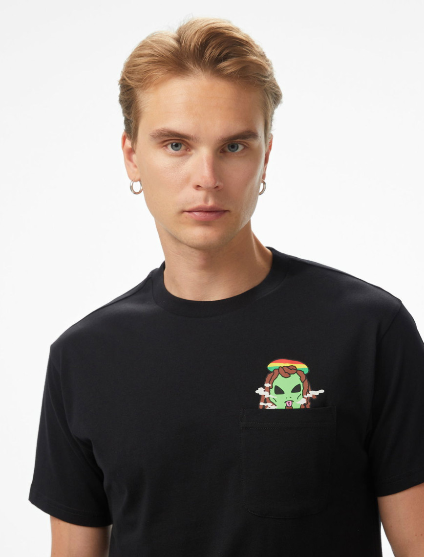 Ripndip Smoking Rasta Alien Erkek Siyah T-Shirt Ripndip Smoking Rasta Alien Erkek Siyah T-Shirt