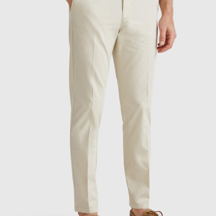 Erkek Taş Rengi %100 Koton Paraşüt Kumaş Slim Fit Chino Pantolon Erkek Taş Rengi %100 Koton Paraşüt Kumaş Slim Fit Chino Pantolon