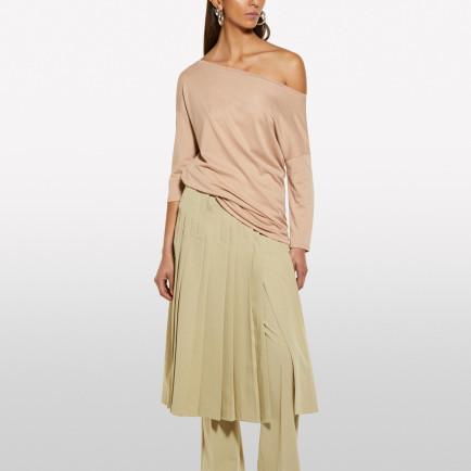 Kadın Sütlü Kahve Modal Karışımlı Kayık Yaka Regular Fit T-Shirt Kadın Sütlü Kahve Modal Karışımlı Kayık Yaka Regular Fit T-Shirt