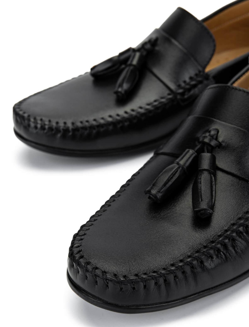 Tamer Tanca Erkek Hakiki Deri Siyah Deri Loafer Ayakkabı Tamer Tanca Erkek Hakiki Deri Siyah Deri Loafer Ayakkabı