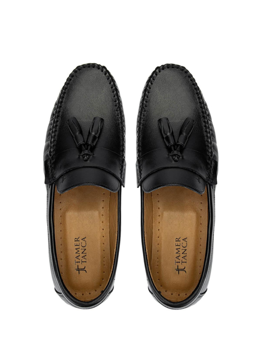 Tamer Tanca Erkek Hakiki Deri Siyah Deri Loafer Ayakkabı Tamer Tanca Erkek Hakiki Deri Siyah Deri Loafer Ayakkabı