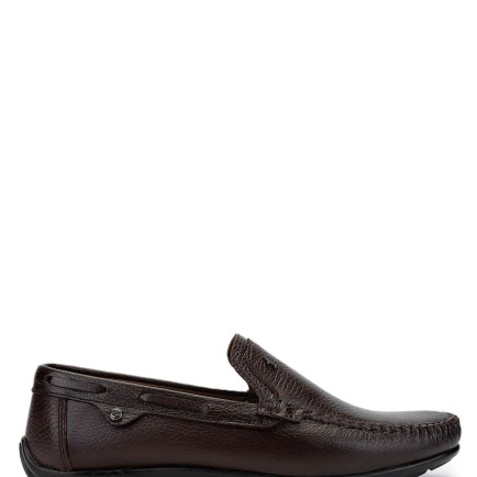 Tamer Tanca Erkek Hakiki Deri Kahverengi Loafer Ayakkabı