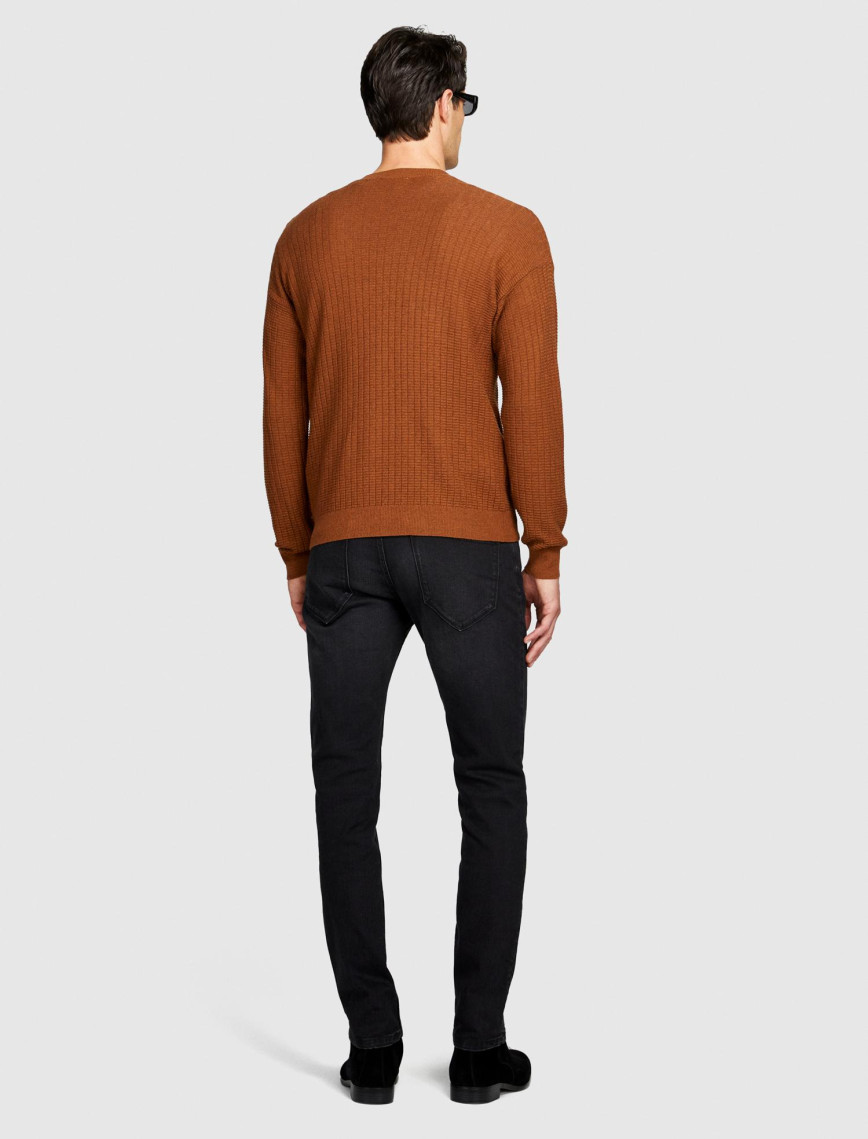 Erkek Kahverengi Yün Karışımlı Bisiklet Yaka Kazak Erkek Kahverengi Yün Karışımlı Bisiklet Yaka Kazak