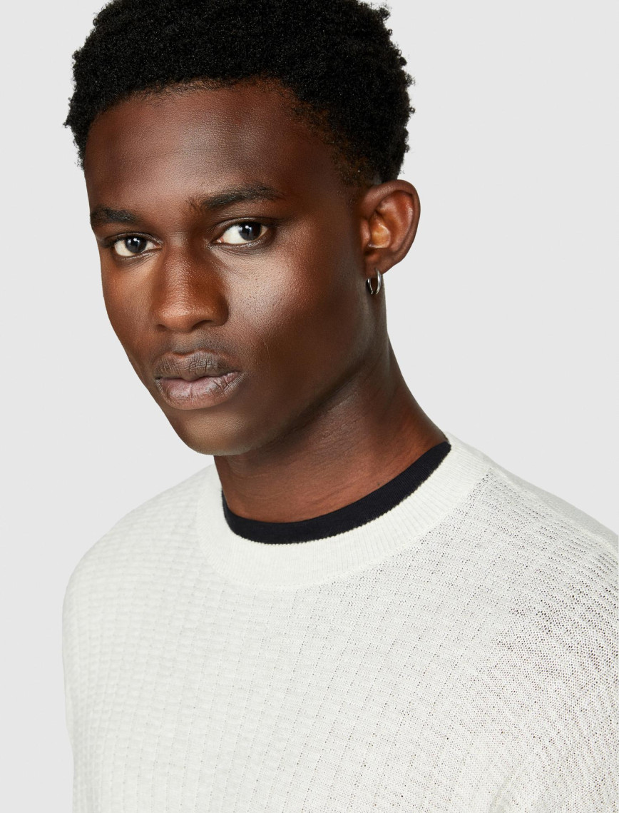 Erkek Krem Yün Karışımlı Bisiklet Yaka Kazak Erkek Krem Yün Karışımlı Bisiklet Yaka Kazak