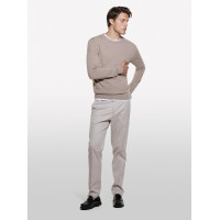 Erkek Bej Melanj Kaşmir Karışımlı Bisiklet Yaka Kazak