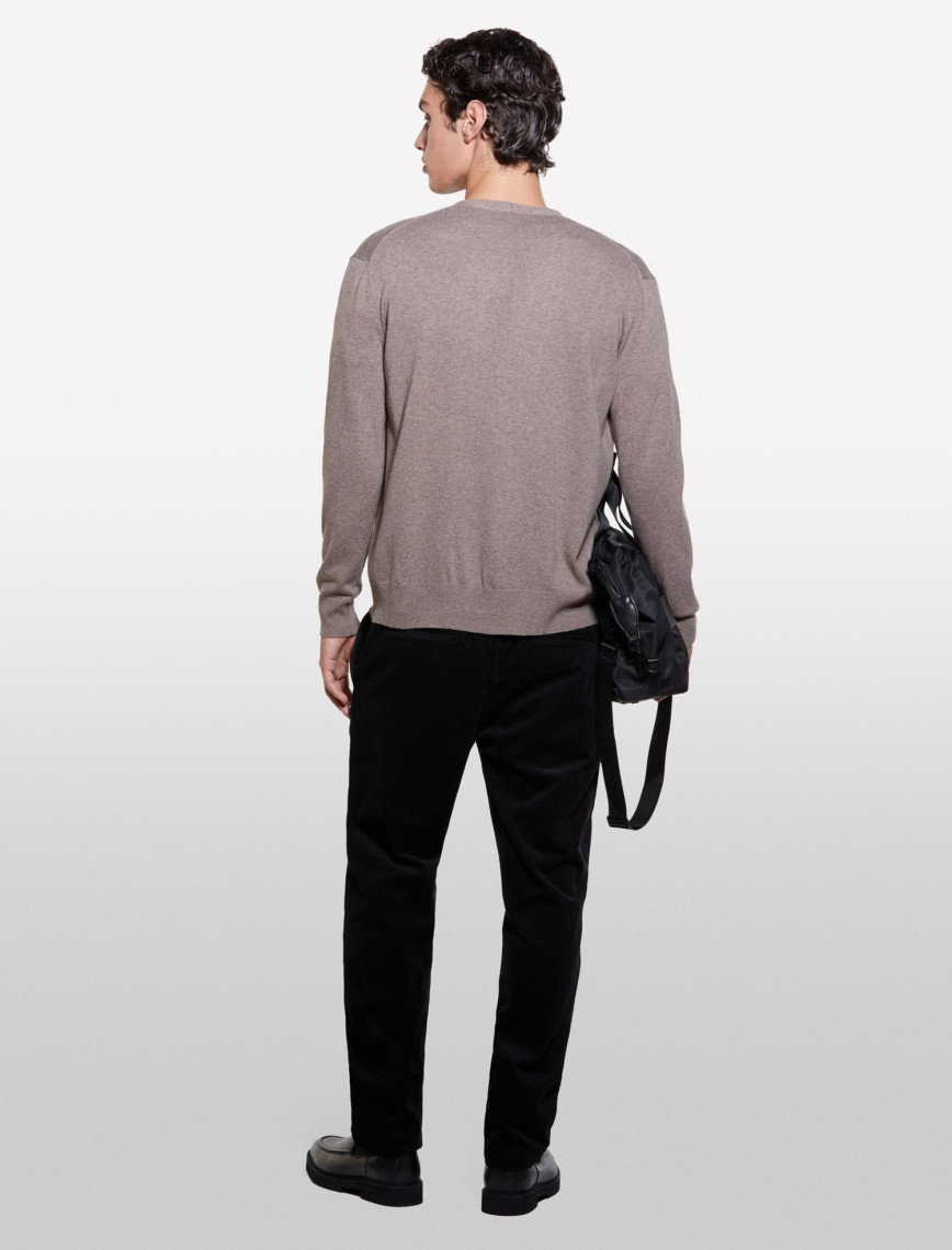 Erkek Kahve Melanj Yün Karışımlı Uzun Kollu Ribanalı Hırka Erkek Kahve Melanj Yün Karışımlı Uzun Kollu Ribanalı Hırka