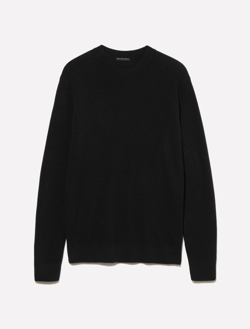 Erkek Siyah Yün Karışımlı Bisiklet Yaka Kazak Erkek Siyah Yün Karışımlı Bisiklet Yaka Kazak