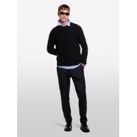 Erkek Siyah Yün Karışımlı Bisiklet Yaka Kazak Erkek Siyah Yün Karışımlı Bisiklet Yaka Kazak