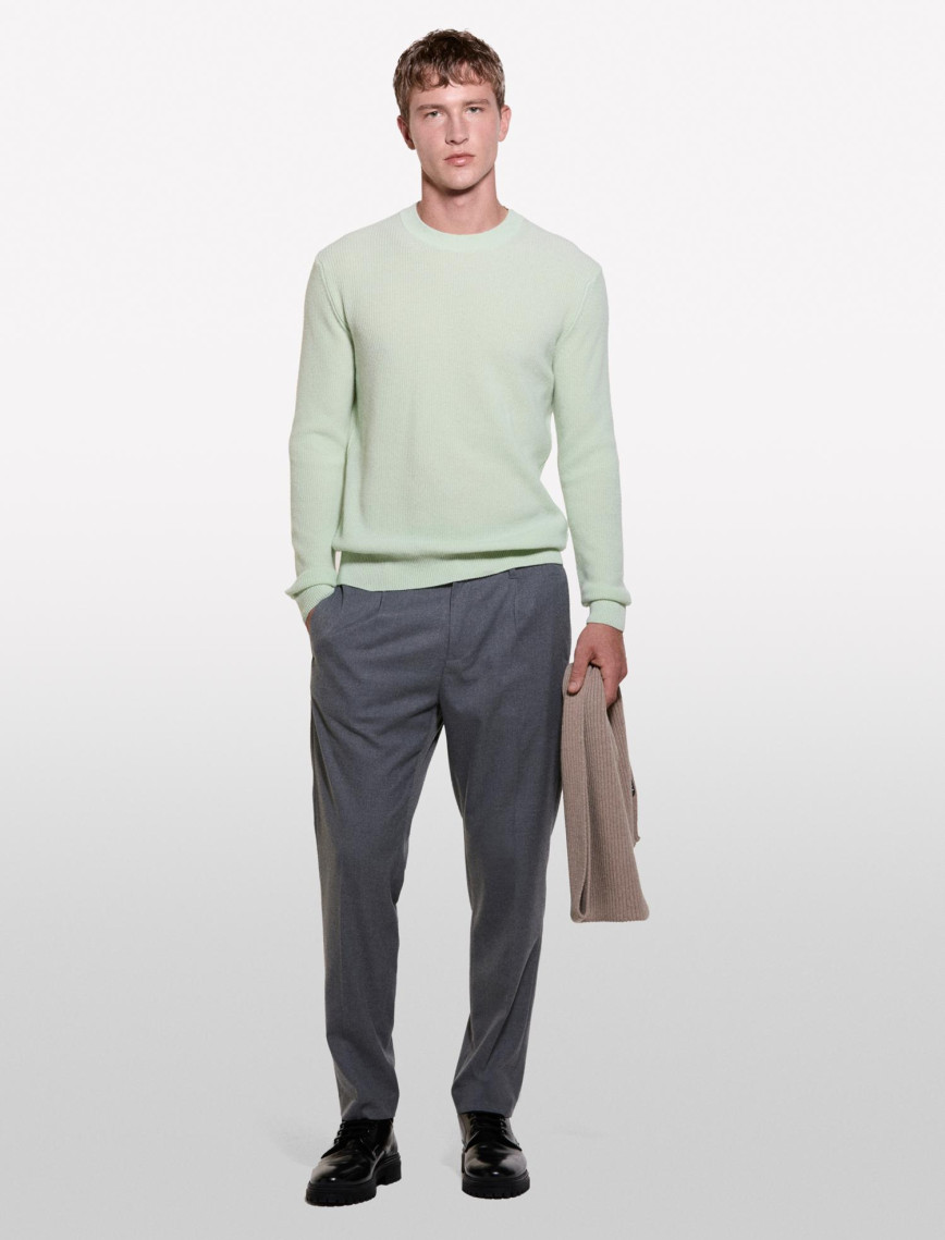 Erkek Siyah Yün Karışımlı Bisiklet Yaka Kazak Erkek Siyah Yün Karışımlı Bisiklet Yaka Kazak