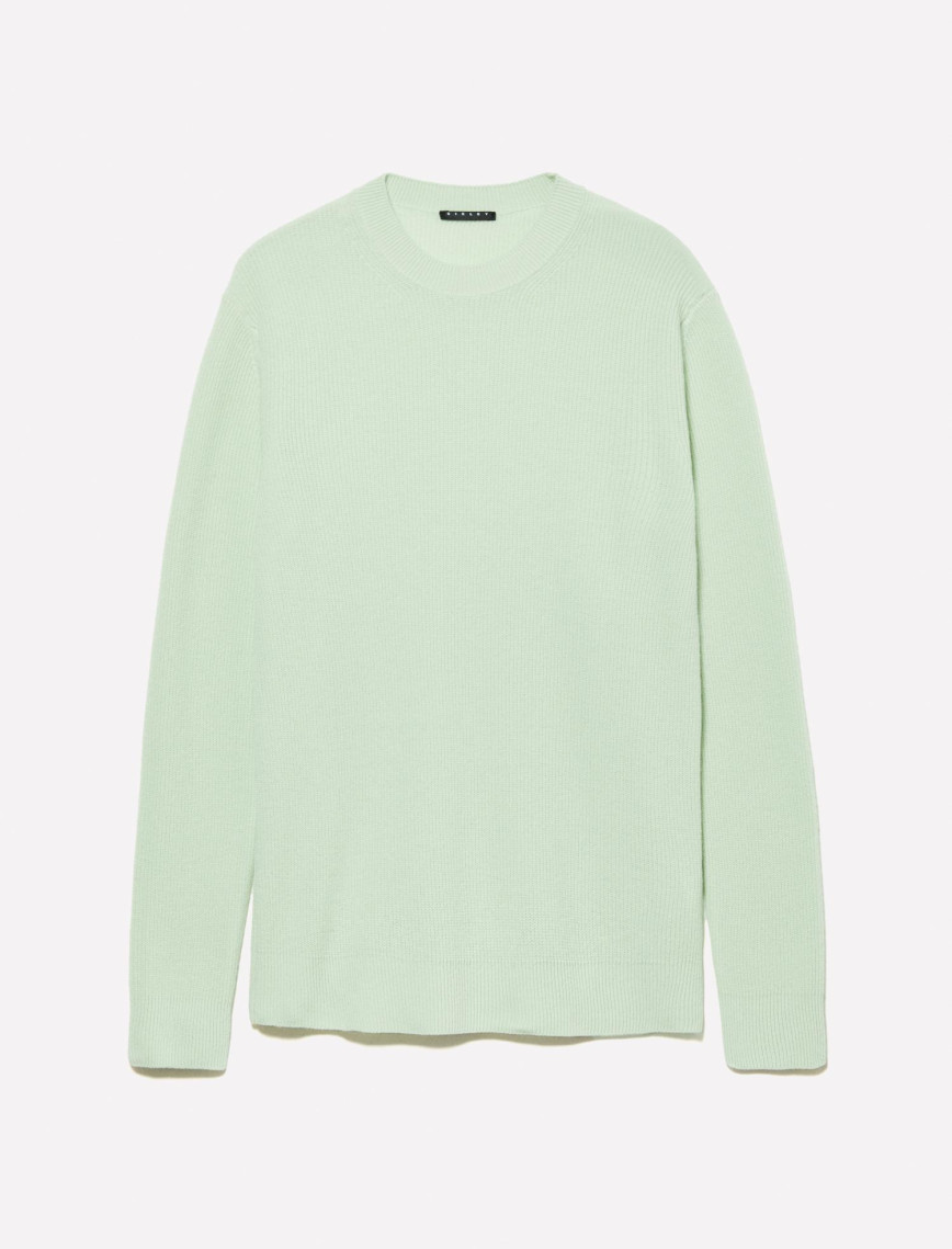 Erkek Açık Yeşil Yün Karışımlı Bisiklet Yaka Kazak Erkek Açık Yeşil Yün Karışımlı Bisiklet Yaka Kazak