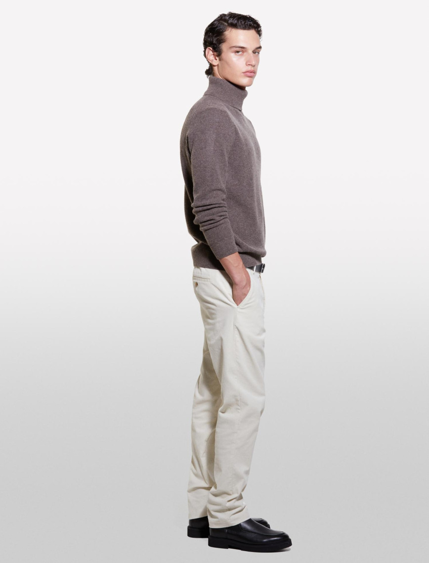 Erkek Kahverengi Yün Karışımlı Dik Yaka Kazak Erkek Kahverengi Yün Karışımlı Dik Yaka Kazak