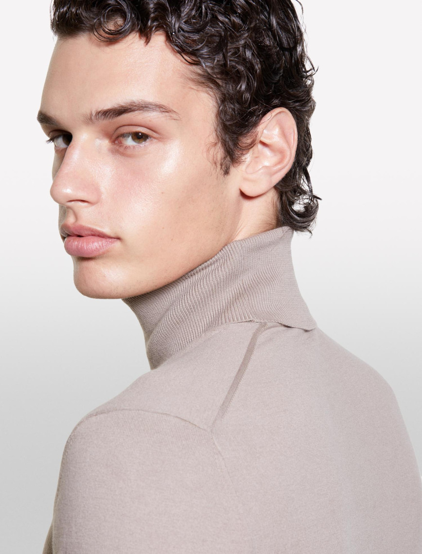 Erkek Deve Tüyü Koton Karışımlı Dik Yaka Kazak Erkek Deve Tüyü Koton Karışımlı Dik Yaka Kazak