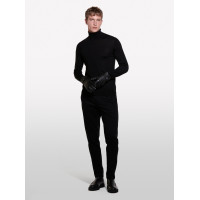 Erkek Siyah Yün Karışımlı Slim Fit Kazak