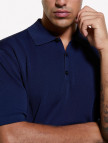 Erkek Lacivert Viskoz ve Pamuk Karışımlı Kısa Kollu Polo Yaka T-Shirt