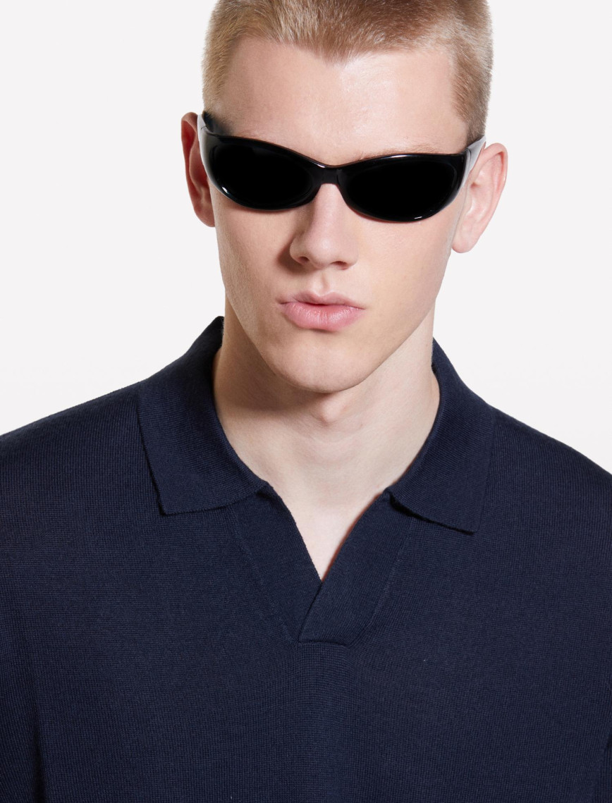 Erkek Lacivert Yün Karışımlı Normal Kesim Uzun Kollu Polo Yaka T-Shirt Erkek Lacivert Yün Karışımlı Normal Kesim Uzun Kollu Polo Yaka T-Shirt