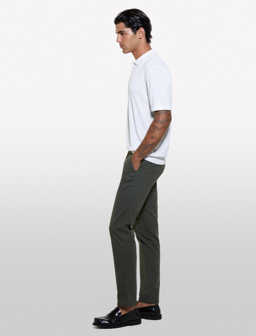 Erkek Krem Viskoz ve Pamuk Karışımlı Kısa Kollu Polo Yaka T-Shirt