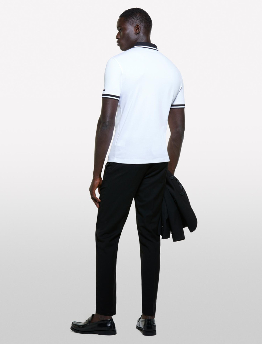 Erkek Beyaz Pamuk Karışımlı Düğmeli Kısa Kollu Polo Yaka T-Shirt Erkek Beyaz Pamuk Karışımlı Düğmeli Kısa Kollu Polo Yaka T-Shirt