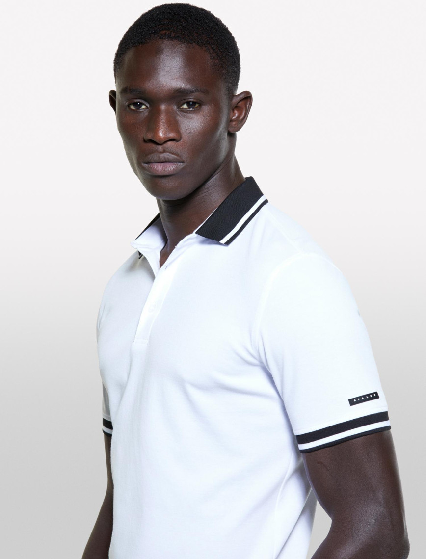 Erkek Beyaz Pamuk Karışımlı Düğmeli Kısa Kollu Polo Yaka T-Shirt Erkek Beyaz Pamuk Karışımlı Düğmeli Kısa Kollu Polo Yaka T-Shirt