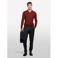 Erkek Bordo Yün Karışımlı Normal Kesim Uzun Kollu Polo Yaka T-Shirt Erkek Bordo Yün Karışımlı Normal Kesim Uzun Kollu Polo Yaka T-Shirt