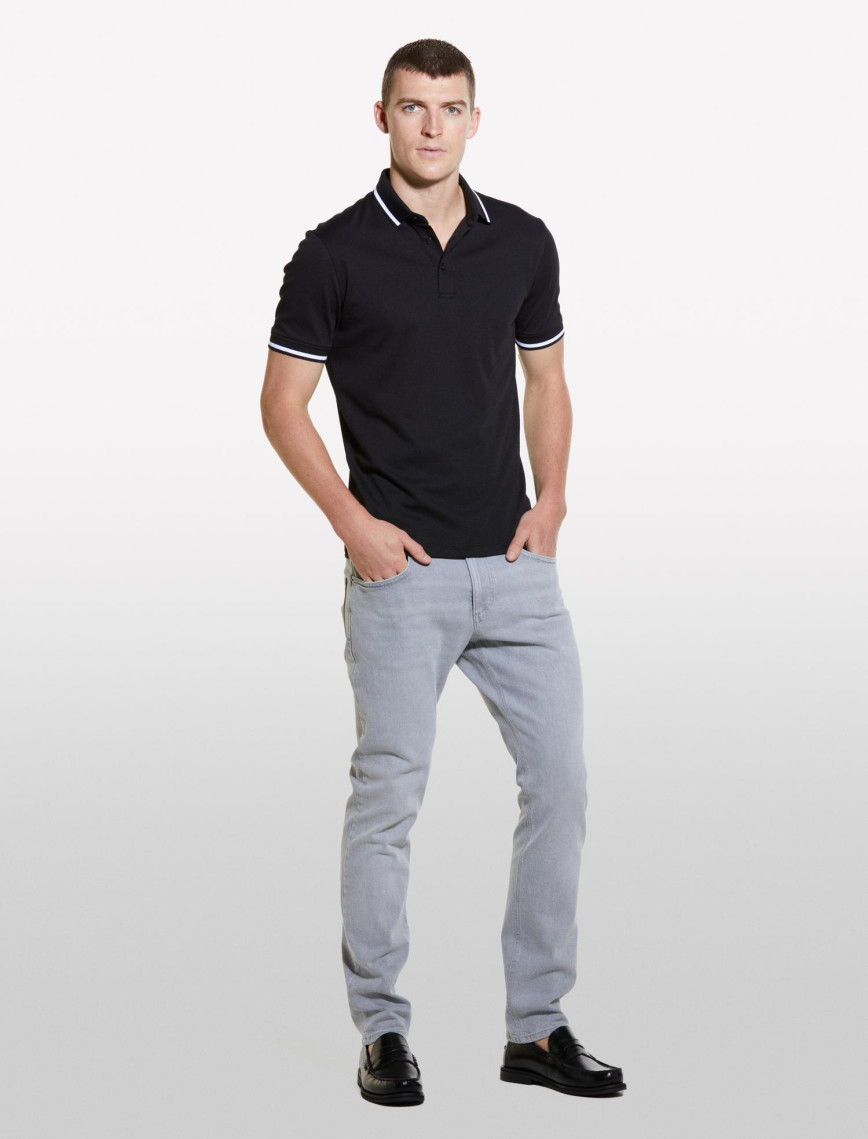 Erkek Beyaz Pamuk Karışımlı Düğmeli Kısa Kollu Polo Yaka T-Shirt Erkek Beyaz Pamuk Karışımlı Düğmeli Kısa Kollu Polo Yaka T-Shirt