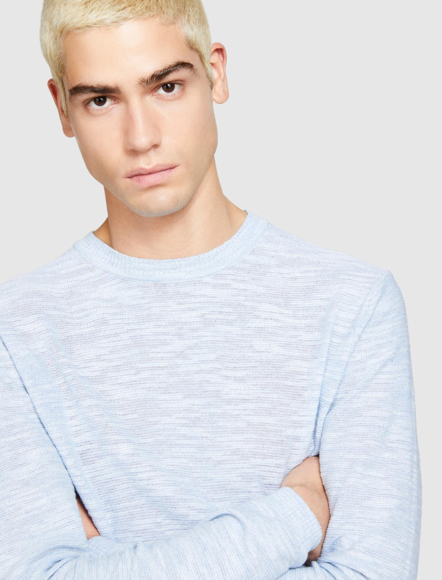 Erkek Mavi Pamuk Karışımlı Uzun Kollu Bisiklet Yaka Kazak Erkek Mavi Pamuk Karışımlı Uzun Kollu Bisiklet Yaka Kazak