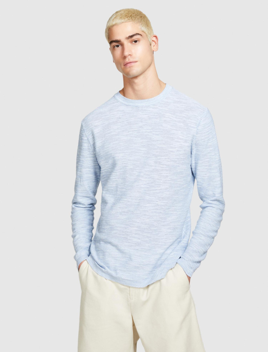 Erkek Mavi Pamuk Karışımlı Uzun Kollu Bisiklet Yaka Kazak Erkek Mavi Pamuk Karışımlı Uzun Kollu Bisiklet Yaka Kazak