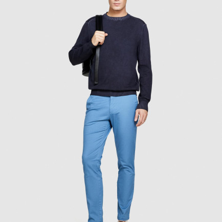 Erkek Siyah %100 Pamuk Soldurma Bisiklet Yaka Kazak