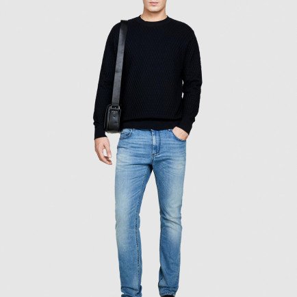 Erkek Siyah %100 Pamuk Dokulu Bisiklet Yaka Kazak Erkek Siyah %100 Pamuk Dokulu Bisiklet Yaka Kazak