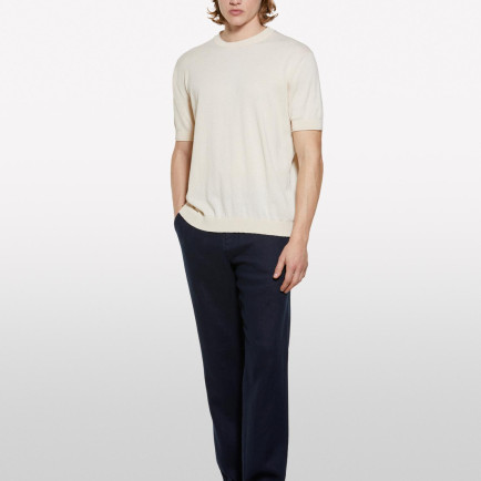 Erkek Açık Sarı %100 Pamuk Ribana Detaylı Kısa Kollu Kazak Erkek Açık Sarı %100 Pamuk Ribana Detaylı Kısa Kollu Kazak